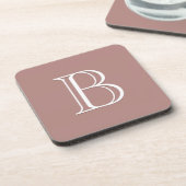 Monogramm-Buchstabe Anfangsbuchstabe Rosa Rose Err Getränkeuntersetzer (Linke Seite)