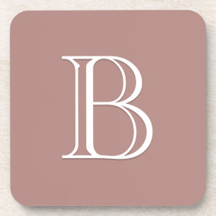 Monogramm-Buchstabe Anfangsbuchstabe Rosa Rose Err Getränkeuntersetzer
