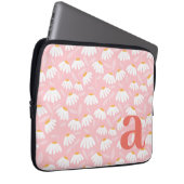 Monogramm-Buchstabe Anfangsbuchstabe Rosa/Weiß Blu Laptopschutzhülle (Vorne Rechts)
