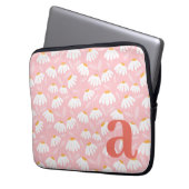 Monogramm-Buchstabe Anfangsbuchstabe Rosa/Weiß Blu Laptopschutzhülle (Vorderseite Links)
