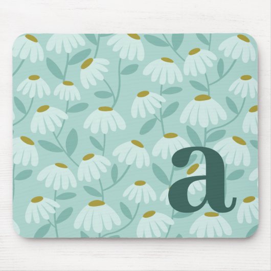 Monogramm-Buchstabe Anfangsbuchstabe Türkis-Blau-B Mousepad (Vorne)