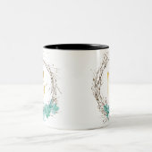 Monogramm Buchstabe B in Kranz Zweifarbige Tasse (Mittel)