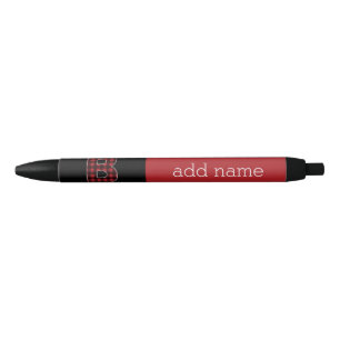 Monogramm-Buchstabe B - kariertes rotes Schwarzes Kugelschreiber