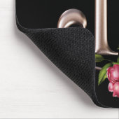 MONOGRAMM-BUCHSTABE B MIT ROSEN UND SCHMETTERLING MOUSEPAD (Ecke)