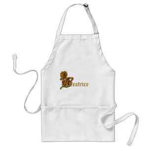 Monogramm Buchstabe B Name Gold Pfingstrose Person Schürze