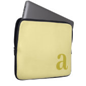 Monogramm Buchstabe Blassgelb & Senf Minimalistisc Laptopschutzhülle (Vorne Rechts)