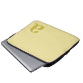 Monogramm Buchstabe Blassgelb & Senf Minimalistisc Laptopschutzhülle (Vorne Knopf)