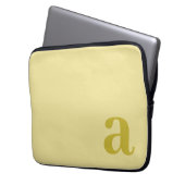 Monogramm Buchstabe Blassgelb & Senf Minimalistisc Laptopschutzhülle (Vorderseite Links)