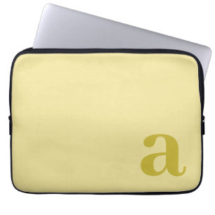 Monogramm Buchstabe Blassgelb & Senf Minimalistisc Laptopschutzhülle
