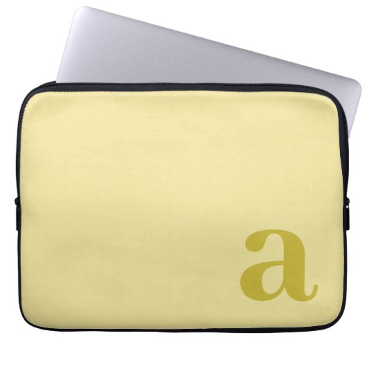 Monogramm Buchstabe Blassgelb & Senf Minimalistisc Laptopschutzhülle (Vorderseite)