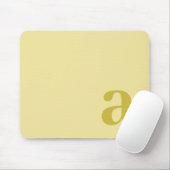 Monogramm Buchstabe Blassgelb & Senf Minimalistisc Mousepad (Mit Mouse)