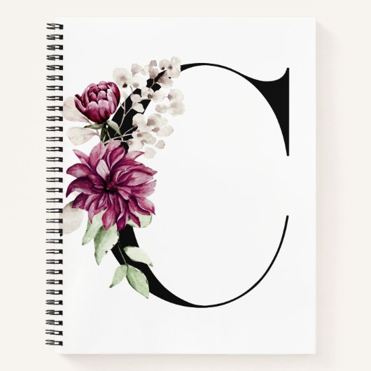 Monogramm | Buchstabe C Journal Notizblock (Vorderseite)