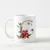 MONOGRAMM-BUCHSTABE C MIT ROSE UND SCHMETTERLINGEN KAFFEETASSE (Links)
