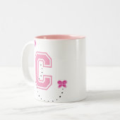 Monogramm Buchstabe C Zweifarbige Tasse (Vorderseite Links)