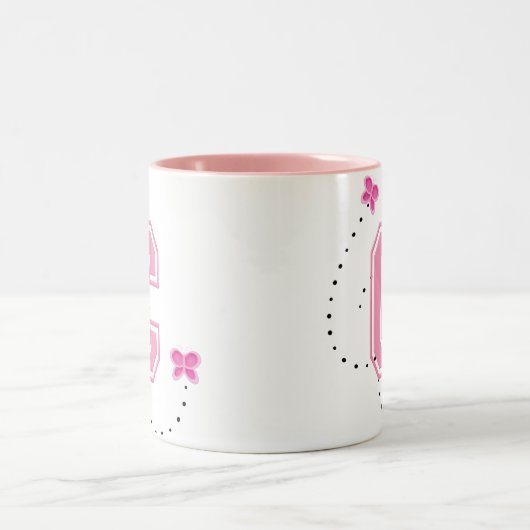 Monogramm Buchstabe C Zweifarbige Tasse (Mittel)