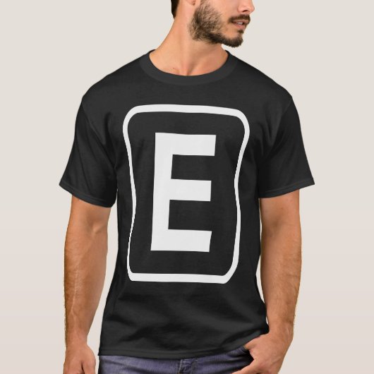 Monogramm Buchstabe E Anfangsbuchstabe Alphabet Mo T-Shirt (Vorderseite)