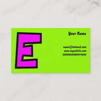 Monogramm-Buchstabe E, Ihr Name, Visitenkarte