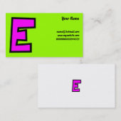 Monogramm-Buchstabe E, Ihr Name, Visitenkarte (Vorne/Hinten)