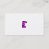 Monogramm-Buchstabe E, Ihr Name, Visitenkarte (Rückseite)