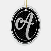 Monogramm-Buchstabe ein Initialen-Tupfen-Emblem Keramik Ornament (Rechts)