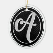 Monogramm-Buchstabe ein Initialen-Tupfen-Emblem Keramik Ornament (Links)