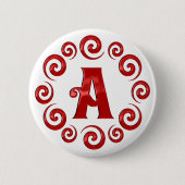 Monogramm-Buchstabe ein Rot Button (Vorderseite)