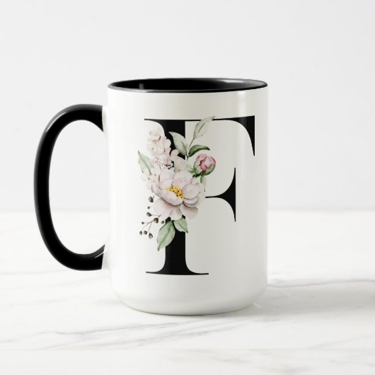 Monogramm Buchstabe F Kaffeetasse (Links)