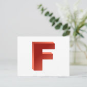 Monogramm Buchstabe F Postkarte (Stehend Vorderseite)