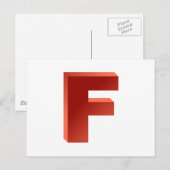 Monogramm Buchstabe F Postkarte (Vorne/Hinten)