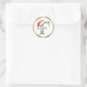 Monogramm Buchstabe F, Weihnachtsaufkleber der Wei Runder Aufkleber (Tasche)
