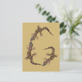 Monogramm Buchstabe G Gecko Postkarte (Stehend Vorderseite)