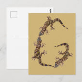 Monogramm Buchstabe G Gecko Postkarte (Vorne/Hinten)