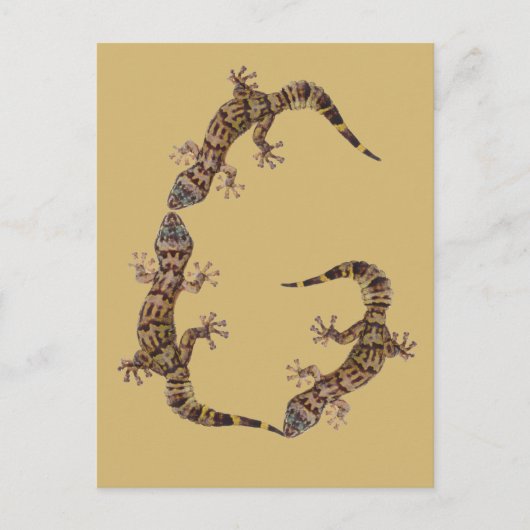 Monogramm Buchstabe G Gecko Postkarte (Vorderseite)
