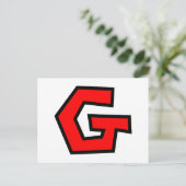 Monogramm Buchstabe G Postkarte (Stehend Vorderseite)
