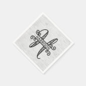 Monogramm Buchstabe H mit Familienname Serviette (Ecke)