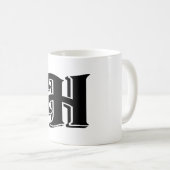 Monogramm Buchstabe H Name Anfangsbuchstabe Kaffeetasse (VorderseiteRechts)