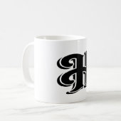 Monogramm Buchstabe H Name Anfangsbuchstabe Kaffeetasse (Vorderseite Links)