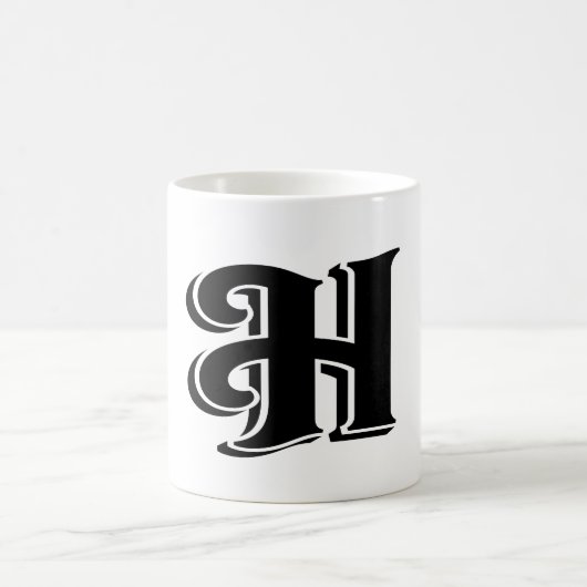 Monogramm Buchstabe H Name Anfangsbuchstabe Kaffeetasse (Mittel)