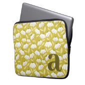 Monogramm-Buchstabe Initiale Dunkelgoldenes Blumen Laptopschutzhülle (Vorderseite Links)