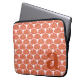 Monogramm Buchstabe Initiale Rot Vintage-Muster Laptopschutzhülle (Vorderseite Links)