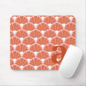 Monogramm Buchstabe Initiale Rot Vintage-Muster Mousepad (Mit Mouse)