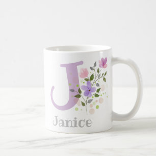 Monogramm Buchstabe J & Christlicher Name Kaffeetasse