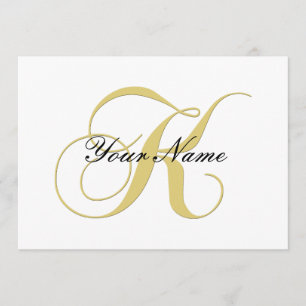 Monogramm Buchstabe K Golden Einzelstück Anpassbar Einladung