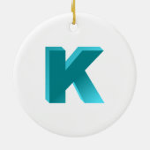 Monogramm-Buchstabe K Keramikornament (Hinten)