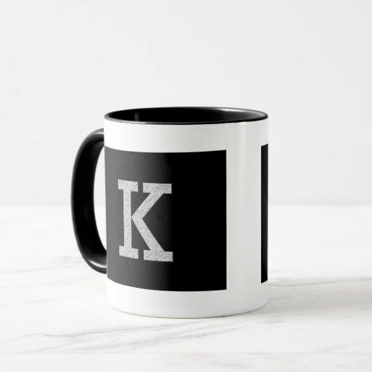Monogramm-Buchstabe K Tasse (Vorderseite Links)