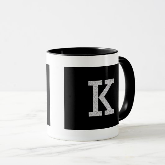 Monogramm-Buchstabe K Tasse (VorderseiteRechts)