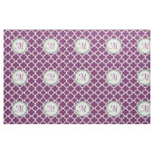 Monogramm-Buchstabe-lila grüner Lorbeer Quatrefoil Stoff (Yard (91,4 cm))