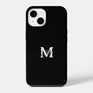 MONOGRAMM-BUCHSTABE M MINIMALISTISCH SCHWARZ iPhone 14 HÜLLE