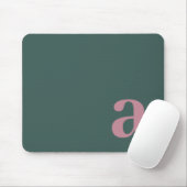 Monogramm Buchstabe Meergrün & Lila Minimalistisch Mousepad (Mit Mouse)