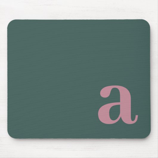 Monogramm Buchstabe Meergrün & Lila Minimalistisch Mousepad (Vorne)